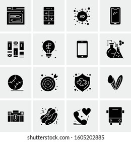 16 Universal Business Icons Vector. Creative Icon Illustration to use in web and Mobile Related project.