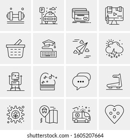16 Universal Business Icons Vector. Creative Icon Illustration to use in web and Mobile Related project.