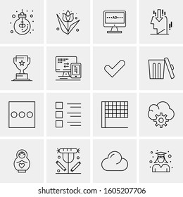 16 Universal Business Icons Vector. Creative Icon Illustration to use in web and Mobile Related project.