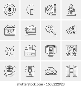 16 Universal Business Icons Vector. Creative Icon Illustration to use in web and Mobile Related project.