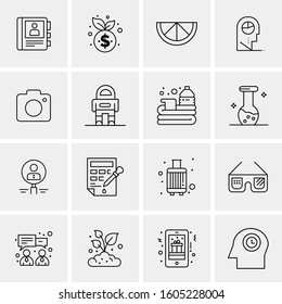 16 Universal Business Icons Vector. Creative Icon Illustration to use in web and Mobile Related project.