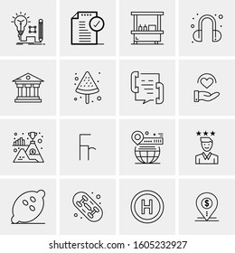16 Universal Business Icons Vector. Creative Icon Illustration to use in web and Mobile Related project.