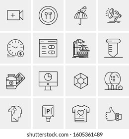 16 Universal Business Icons Vector. Creative Icon Illustration to use in web and Mobile Related project.