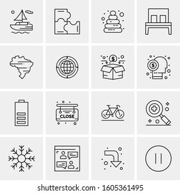 16 Universal Business Icons Vector. Creative Icon Illustration to use in web and Mobile Related project.