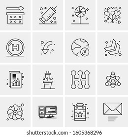 16 Universal Business Icons Vector. Creative Icon Illustration to use in web and Mobile Related project.