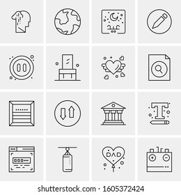 16 Universal Business Icons Vector. Creative Icon Illustration to use in web and Mobile Related project.