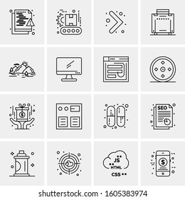 16 Universal Business Icons Vector. Creative Icon Illustration to use in web and Mobile Related project.
