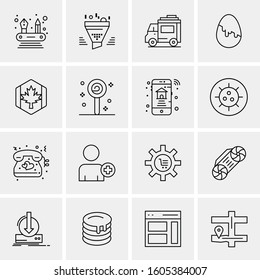 16 Universal Business Icons Vector. Creative Icon Illustration to use in web and Mobile Related project.