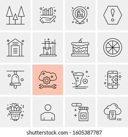 16 Universal Business Icons Vector. Creative Icon Illustration to use in web and Mobile Related project.