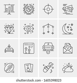16 Universal Business Icons Vector. Creative Icon Illustration to use in web and Mobile Related project.