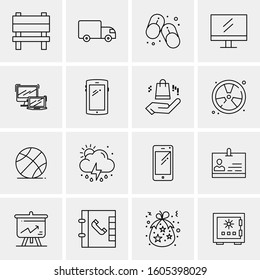 16 Universal Business Icons Vector. Creative Icon Illustration to use in web and Mobile Related project.