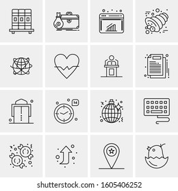 16 Universal Business Icons Vector. Creative Icon Illustration to use in web and Mobile Related project.