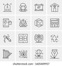 16 Universal Business Icons Vector. Creative Icon Illustration to use in web and Mobile Related project.