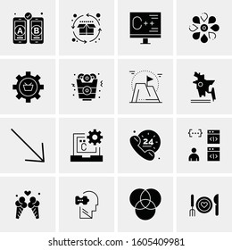 16 Universal Business Icons Vector. Creative Icon Illustration to use in web and Mobile Related project.