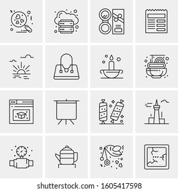 16 Universal Business Icons Vector. Creative Icon Illustration to use in web and Mobile Related project.