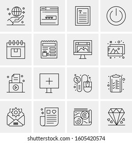 16 Universal Business Icons Vector. Creative Icon Illustration to use in web and Mobile Related project.