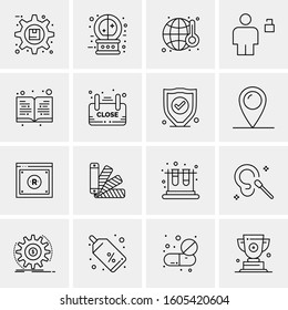 16 Universal Business Icons Vector. Creative Icon Illustration to use in web and Mobile Related project.