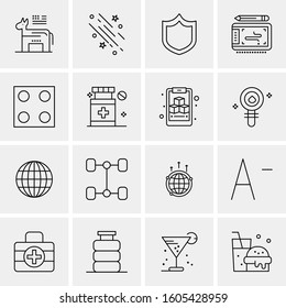 16 Universal Business Icons Vector. Creative Icon Illustration to use in web and Mobile Related project.