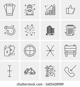 16 Universal Business Icons Vector. Creative Icon Illustration to use in web and Mobile Related project.