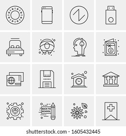 16 Universal Business Icons Vector. Creative Icon Illustration to use in web and Mobile Related project.