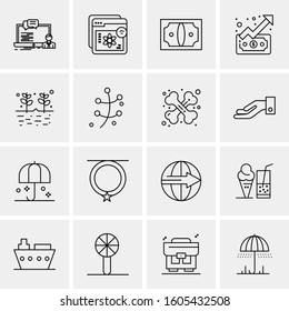 16 Universal Business Icons Vector. Creative Icon Illustration to use in web and Mobile Related project.