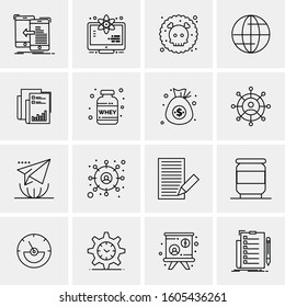 16 Universal Business Icons Vector. Creative Icon Illustration to use in web and Mobile Related project.