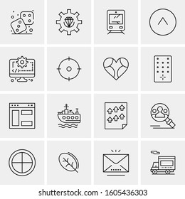 16 Universal Business Icons Vector. Creative Icon Illustration to use in web and Mobile Related project.