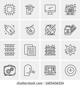 16 Universal Business Icons Vector. Creative Icon Illustration to use in web and Mobile Related project.