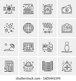 16 Universal Business Icons Vector. Creative Icon Illustration to use in web and Mobile Related project.