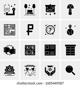16 Universal Business Icons Vector. Creative Icon Illustration to use in web and Mobile Related project.