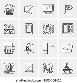 16 Universal Business Icons Vector. Creative Icon Illustration to use in web and Mobile Related project.