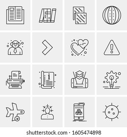 16 Universal Business Icons Vector. Creative Icon Illustration to use in web and Mobile Related project.