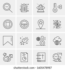 16 Universal Business Icons Vector. Creative Icon Illustration to use in web and Mobile Related project.