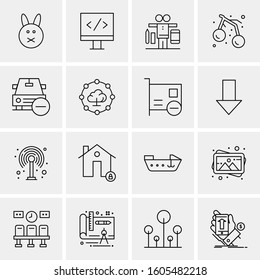 16 Universal Business Icons Vector. Creative Icon Illustration to use in web and Mobile Related project.