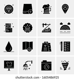 16 Universal Business Icons Vector. Creative Icon Illustration to use in web and Mobile Related project.