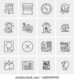 16 Universal Business Icons Vector. Creative Icon Illustration to use in web and Mobile Related project.