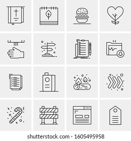 16 Universal Business Icons Vector. Creative Icon Illustration to use in web and Mobile Related project.