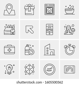 16 Universal Business Icons Vector. Creative Icon Illustration to use in web and Mobile Related project.