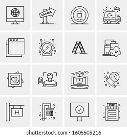 16 Universal Business Icons Vector. Creative Icon Illustration to use in web and Mobile Related project.
