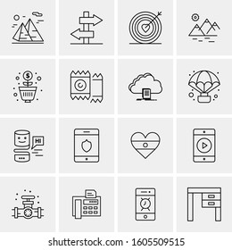 16 Universal Business Icons Vector. Creative Icon Illustration to use in web and Mobile Related project.