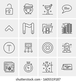 16 Universal Business Icons Vector. Creative Icon Illustration to use in web and Mobile Related project.