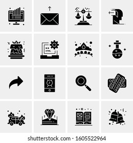 16 Universal Business Icons Vector. Creative Icon Illustration to use in web and Mobile Related project.