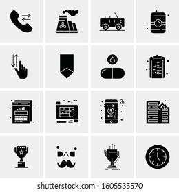 16 Universal Business Icons Vector. Creative Icon Illustration to use in web and Mobile Related project.