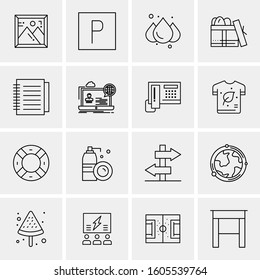 16 Universal Business Icons Vector. Creative Icon Illustration to use in web and Mobile Related project.