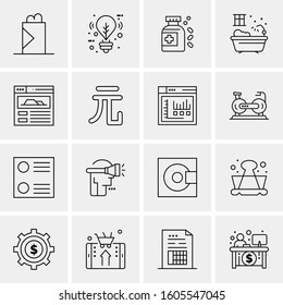 16 Universal Business Icons Vector. Creative Icon Illustration to use in web and Mobile Related project.