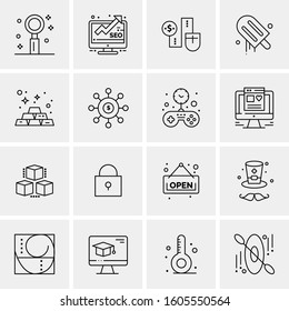16 Universal Business Icons Vector. Creative Icon Illustration to use in web and Mobile Related project.