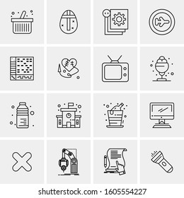 16 Universal Business Icons Vector. Creative Icon Illustration to use in web and Mobile Related project.
