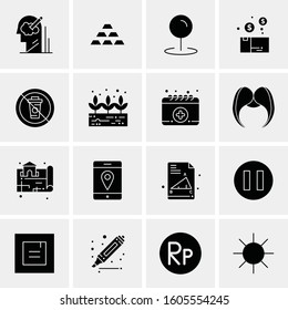 16 Universal Business Icons Vector. Creative Icon Illustration to use in web and Mobile Related project.