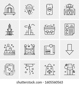 16 Universal Business Icons Vector. Creative Icon Illustration to use in web and Mobile Related project.