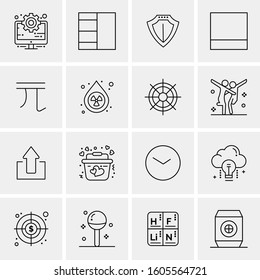 16 Universal Business Icons Vector. Creative Icon Illustration to use in web and Mobile Related project.